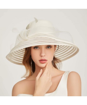 Sun Hats Womens Elegant Spring Summer Seaside Brim Sun Hat - 3-white - C518OWM3UMK $22.31