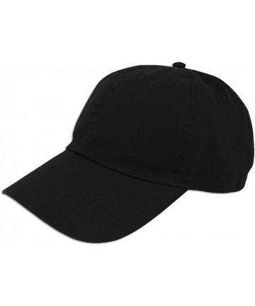 Baseball Caps Cotton Classic Dad Hat Adjustable Plain Cap Polo Style Low Profile Unstructured 1400 - Black - CJ12NVFHHE0 $12.96