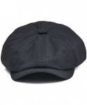 Newsboy Caps Men's 8 Piece Newsboy Flat Cap 100% Cotton Gatsby Ivy Golf Cabbie Hat - Black - C018E0G2K0G $17.87