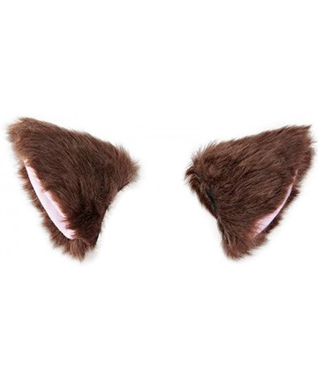 Headbands Cat Fox Long Fur Ears Hair Clip Cosplay Costume Kit Fancy Dress Halloween Party - Coffee - CS18I240GRW $21.45