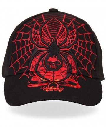 Baseball Caps Black Widow Spider Ball Cap Hat Black and Red - C212GZEEPFH $31.55