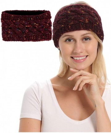 Cold Weather Headbands Womens Ear Warmers Headbands Winter - Confetti- Wine Red(1 Pack) - CP18XS08MY2 $13.71