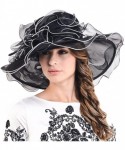 Sun Hats Lightweight Kentucky Derby Church Dress Wedding Hat S052 - S056-black - CO12BPTAK8R $33.24