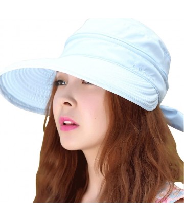 Sun Hats Womens Casual Wide Brim 2in1 UV Traveler Summer Golf Sun Hat - Light Blue - CI11ZCIJGP7 $17.50