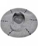 Berets Womens French Beret Hat Reversible Knitted Thickened Warm Cap for Ladies Girls - Gray - CD186XOO2MZ $21.98
