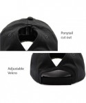 Baseball Caps Ponytail High Buns Ponycaps Baseball Adjustable - Distressed Black - CL18WAMSNQI $18.95