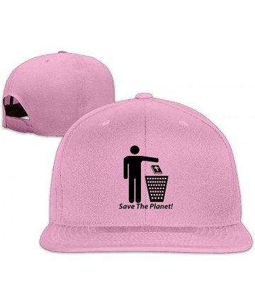 Skullies & Beanies Cap Save The Planet Funny Atheist Drawing - Pink - CL1887O7AIT $24.54