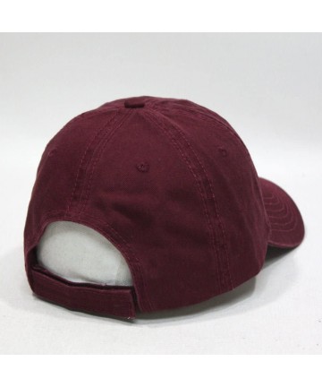 Baseball Caps Vintage Washed Cotton Adjustable Dad Hat Baseball Cap - Maroon - CF192W88QT6 $16.74