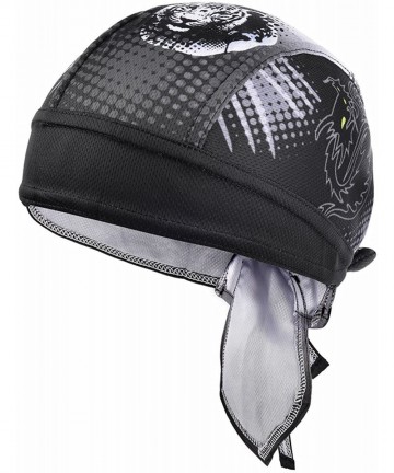 Headbands Sweat Wicking Beanie Skull Cap Adjustable Cycling Hat Wrap Dew Rag Women Men - Tiger - CX18E5HMZGW $21.45