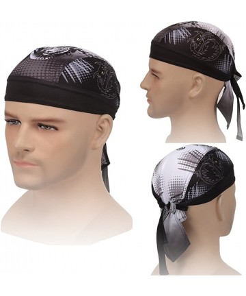 Headbands Sweat Wicking Beanie Skull Cap Adjustable Cycling Hat Wrap Dew Rag Women Men - Tiger - CX18E5HMZGW $13.85