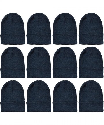 Skullies & Beanies Winter Beanies & Gloves For Men & Women- Warm Thermal Cold Resistant Bulk Packs - Black - CN18MGMLIO9 $33.43