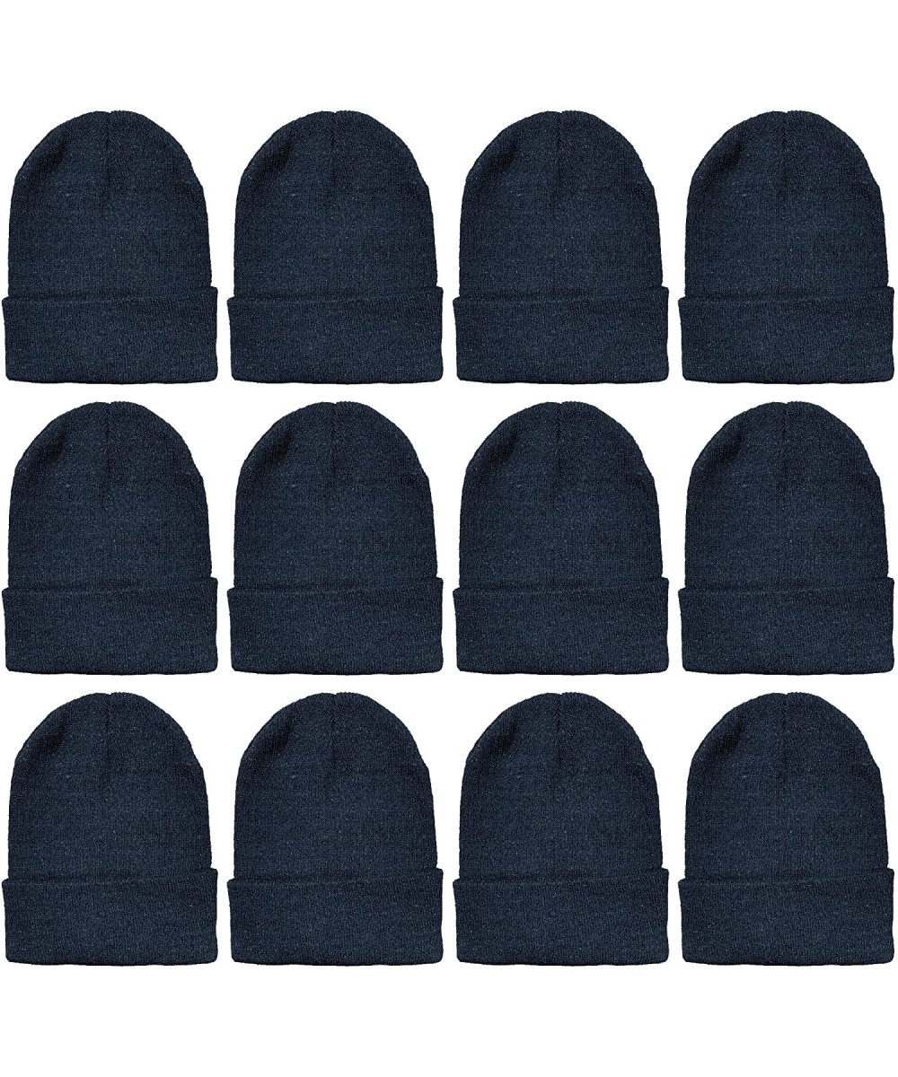 Skullies & Beanies Winter Beanies & Gloves For Men & Women- Warm Thermal Cold Resistant Bulk Packs - Black - CN18MGMLIO9 $23.49