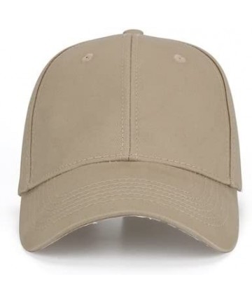 Baseball Caps Men Women Sports Hat Add Your Personalized Design Adjustable Baseball Caps - Khaki - C518G42ARWG $14.88