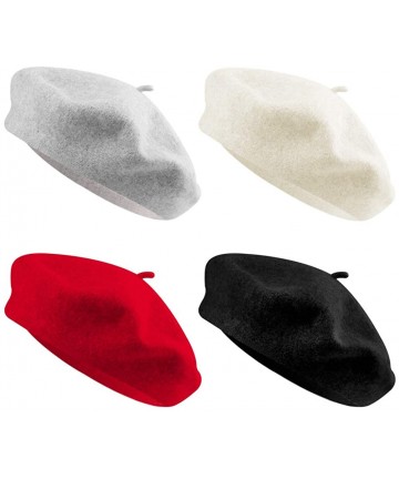 Berets 4 Pieces Beret Hat French Style Beanie Hats Fashion Ladies Beret Caps Outdoor Hat - CK18NZTDO79 $28.53