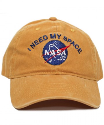 Baseball Caps NASA I Need My Space Pigment Dye Embroidered Hat Cap Unisex Adult Multi - Gold - CN1885AX4SE $20.77