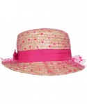 Sun Hats Women's Straw Boater Hat with Polka Dot Tulle - Black - CG12E1KBETR $20.60