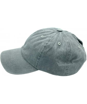 Baseball Caps Women's High Ponytail Hat Vintage Washed Distressed Plain Baseball Cap - Ponytail Grey - CN18A6O7U4E $14.78