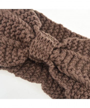 Headbands Crochet Turban Headband for Women Warm Bulky Crocheted Headwrap - 4 Pack Knot C - Purple- Navy- Kahki- Firebrick - ...