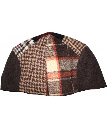 Newsboy Caps Tweed Patchwork Newsboy Driving Cap with Quilted Lining - Red Buffalo Check - C712BZBR5HZ $22.34