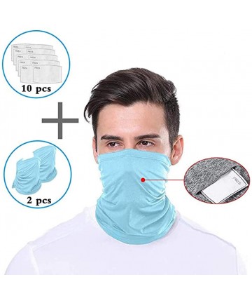 Balaclavas Unisex Seamless Face Mask Protection - Light Blue(with Filters) - CN198GY3C4W $17.54