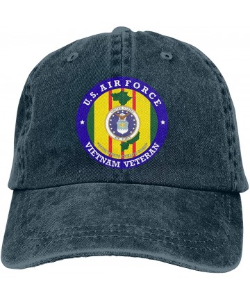 Baseball Caps U.S. Air Force Vietnam Veteran Vintage Adjustable Denim Hat Baseball Caps for Man and Woman - Navy - CJ18URERWD...