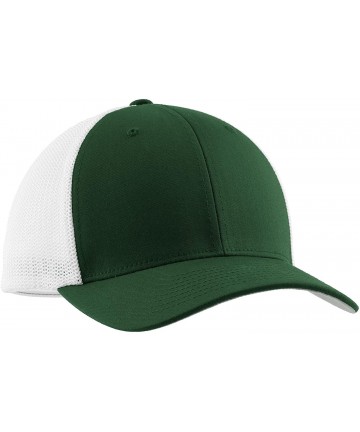 Baseball Caps Men's Flexfit Mesh Back Cap - Forest Green/ White - CQ11NGR0CQ3 $18.28