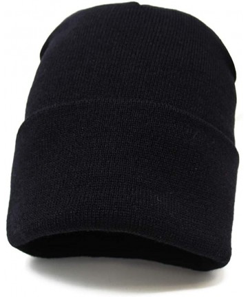 Skullies & Beanies Classic Cuff Beanie Hat Winter Skully Hat Knit Ski Hat Toque Made in USA - Black - CL188GEN23U $12.46