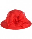Sun Hats Women's Dressy Church Baptism Wedding Derby Hat - Red - C717YSTACRE $38.92