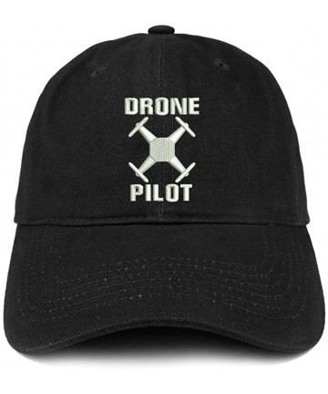 Baseball Caps Drone Operator Pilot Embroidered Soft Crown 100% Brushed Cotton Cap - Black - C617YTWRCCR $23.52