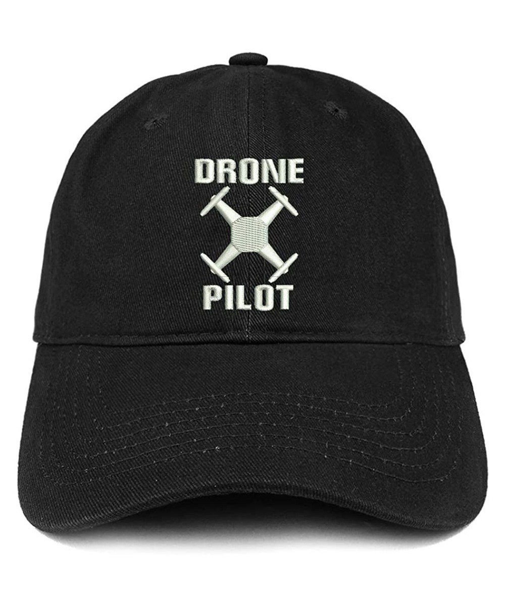 Baseball Caps Drone Operator Pilot Embroidered Soft Crown 100% Brushed Cotton Cap - Black - C617YTWRCCR $23.52