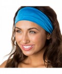 Headbands Adjustable & Stretchy Crushed Xflex Wide Headbands for Women Girls & Teens - Crushed Blue - CQ12O0L2JT1 $18.83