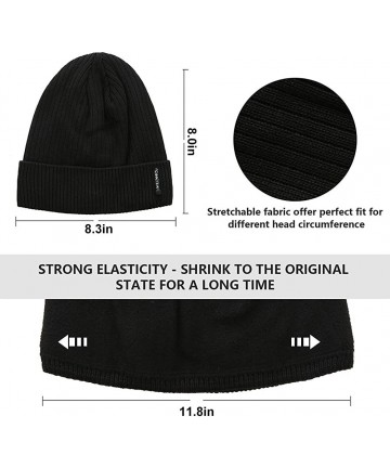 Skullies & Beanies Winter Knit Beanie Stocking hat Soft Warm Polar Fleece Lining Skull Cap for Men and Women - Black - CD18XI...