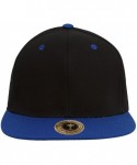 Baseball Caps Cotton Two-Tone Flat Bill Snapback - Black/Blue - CW184S5SK6O $13.18