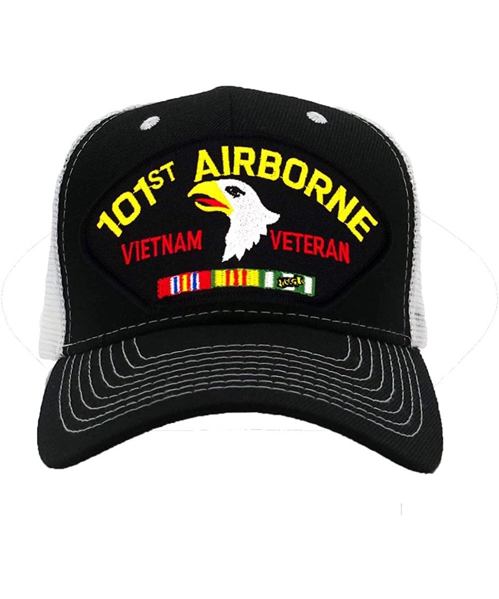 Baseball Caps 101st Airborne Division - Vietnam Veteran Hat/Ballcap Adjustable One Size Fits Most - Mesh-back Black & White -...