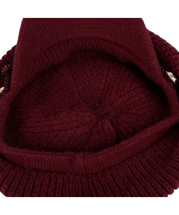 Newsboy Caps Women Winter Knit Newsboy Caps Lady Warm Baker Beanie Hat SLG1226 - Wine - CO18ZA73TOZ $37.86