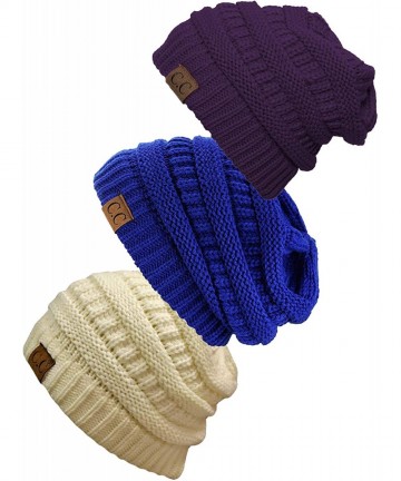 Skullies & Beanies Women's 3-Pack Knit Beanie Cap Hat - CV18LQSKZ8A $34.41