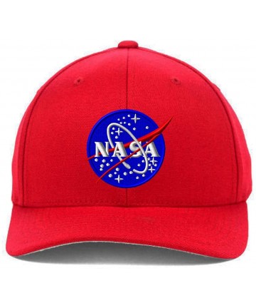Baseball Caps Lunar NASA- Fine Finished Embroidered- Flexfit Hats - Red - CM12HYS01GP $26.31