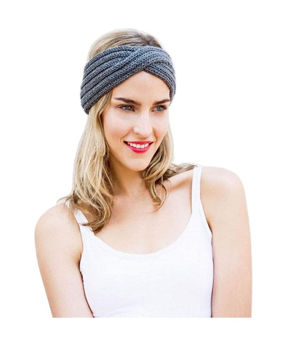 Headbands 6 Pack Women Girls Silk Satin Headbands Solid Color Elastic Hairband Twisted Turban - Coffee - C6189HE2M6I $18.67