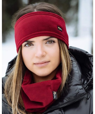 Cold Weather Headbands Canadian Handmade Unisex Triple-Layer Micro Fleece Headband - Burgundy - C018HM7DCN5 $17.02