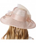 Sun Hats Women 3 Layers Sinamay Kentucky Derby Church Sun Summer Hats - Champagne - CA1820QHR7R $87.88