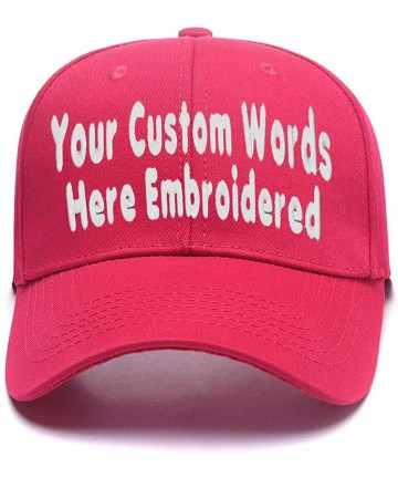 Baseball Caps Custom Embroidered Baseball Hat Personalized Adjustable Cowboy Cap Add Your Text - Rose - C718HTNIELT $36.39