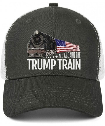 Baseball Caps Trump Train 2020 American Fl-ag Hat Men's Baseball Cap Adjustable Mesh Cap - Army Green - CT18UC69QEW $21.19