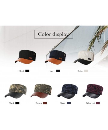 Baseball Caps Military Hats for Men Women Cotton Classic Cadet Hat Comfy Army Hat Vintage Flat Top Cap Baseball Cap - CN18Q7I...
