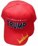 Baseball Caps Trump Signature Signed Red 100% Cotton Embroidered Hat Cap - CB18A0LO8KC $14.41
