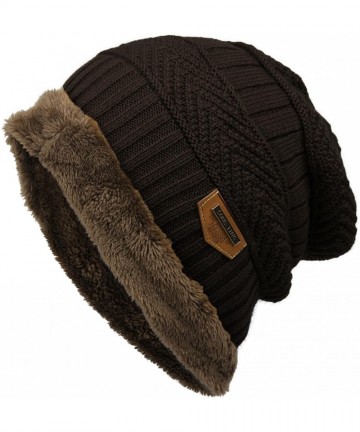 Skullies & Beanies Women Men Warm Winter Beanie Hat Soft Stretch Slouchy Fleece Snow Ski Skull Cap - Coffee - CM18ASCIACY $25.91