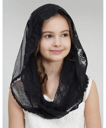 Headbands Veil for Girls Catholic Chapel Veil for Mass Catholic Mantilla F06 - Black Wrap - CZ18NA30WW9 $15.52