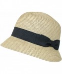 Sun Hats Women's Paper Braided Summer Sun Cloche Hat - White - CU11WO4ITHX $28.39