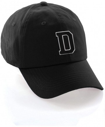 Baseball Caps Custom Hat A to Z Initial Letters Classic Baseball Cap- Black Hat White Black - Letter D - CP18N8YWSD5 $17.52