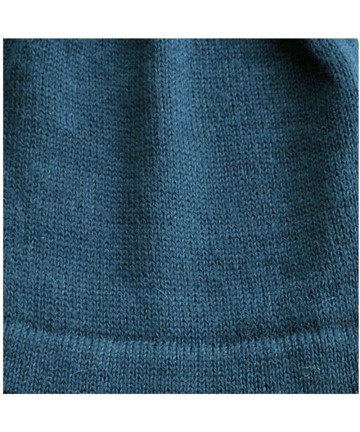 Skullies & Beanies 100% Alpaca Wool Knit Beanie Cap with Ear Flaps- Chullo Hat Women Men- One Size - Teal - CA18904SA3Z $41.23
