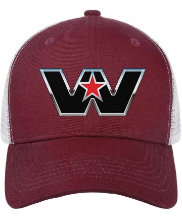 Baseball Caps Unisex Men's Baseball Hat Low Key Adjustable Mesh Trucker-Western-Star-Trucks-Flat Cap - Burgundy-41 - CT18T969...